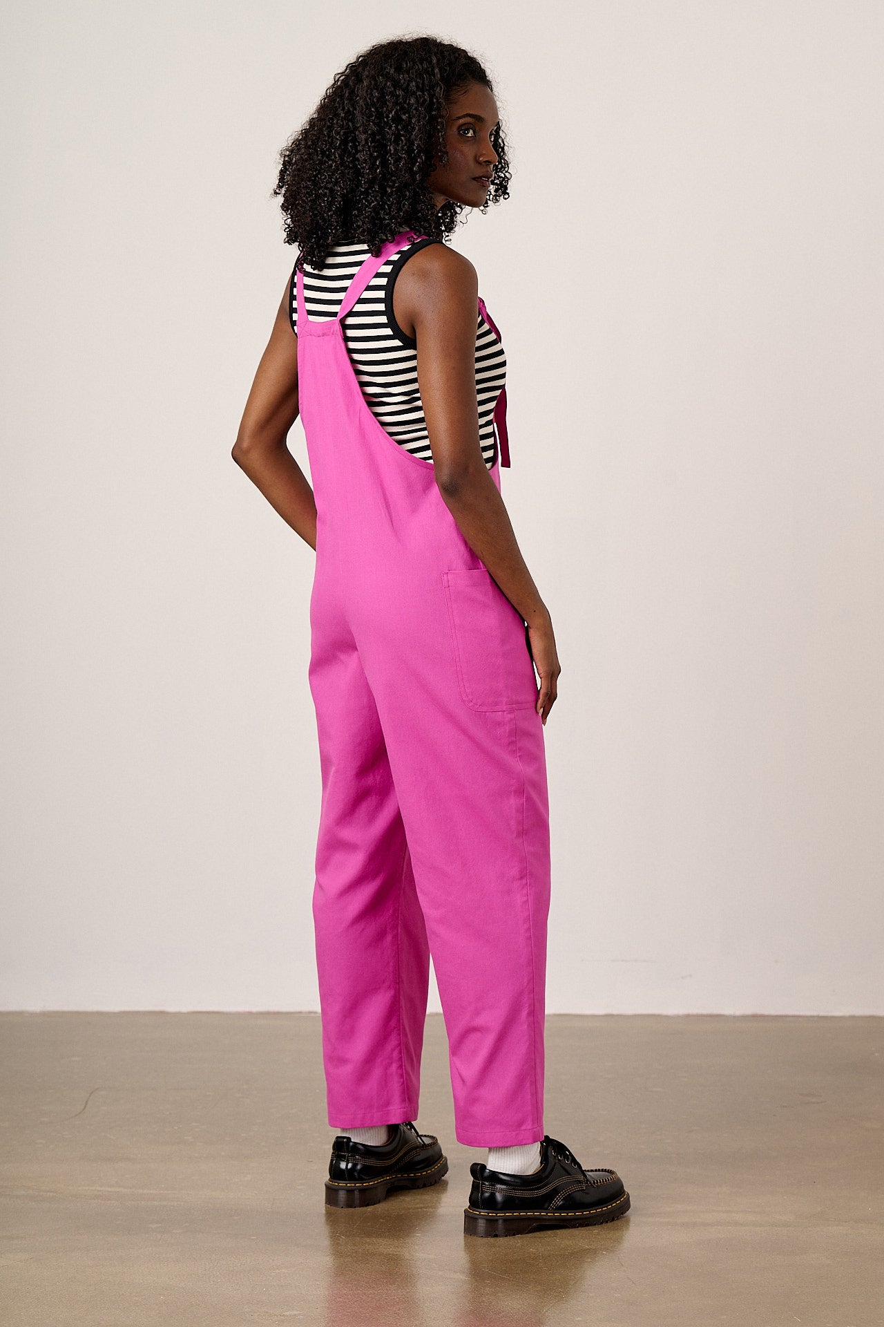 Una - Cotton Dungarees in Pink Orchid