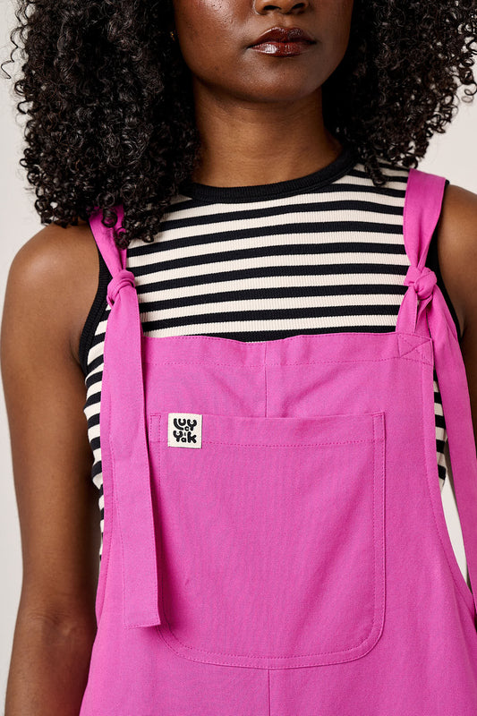Una - Cotton Dungarees in Pink Orchid