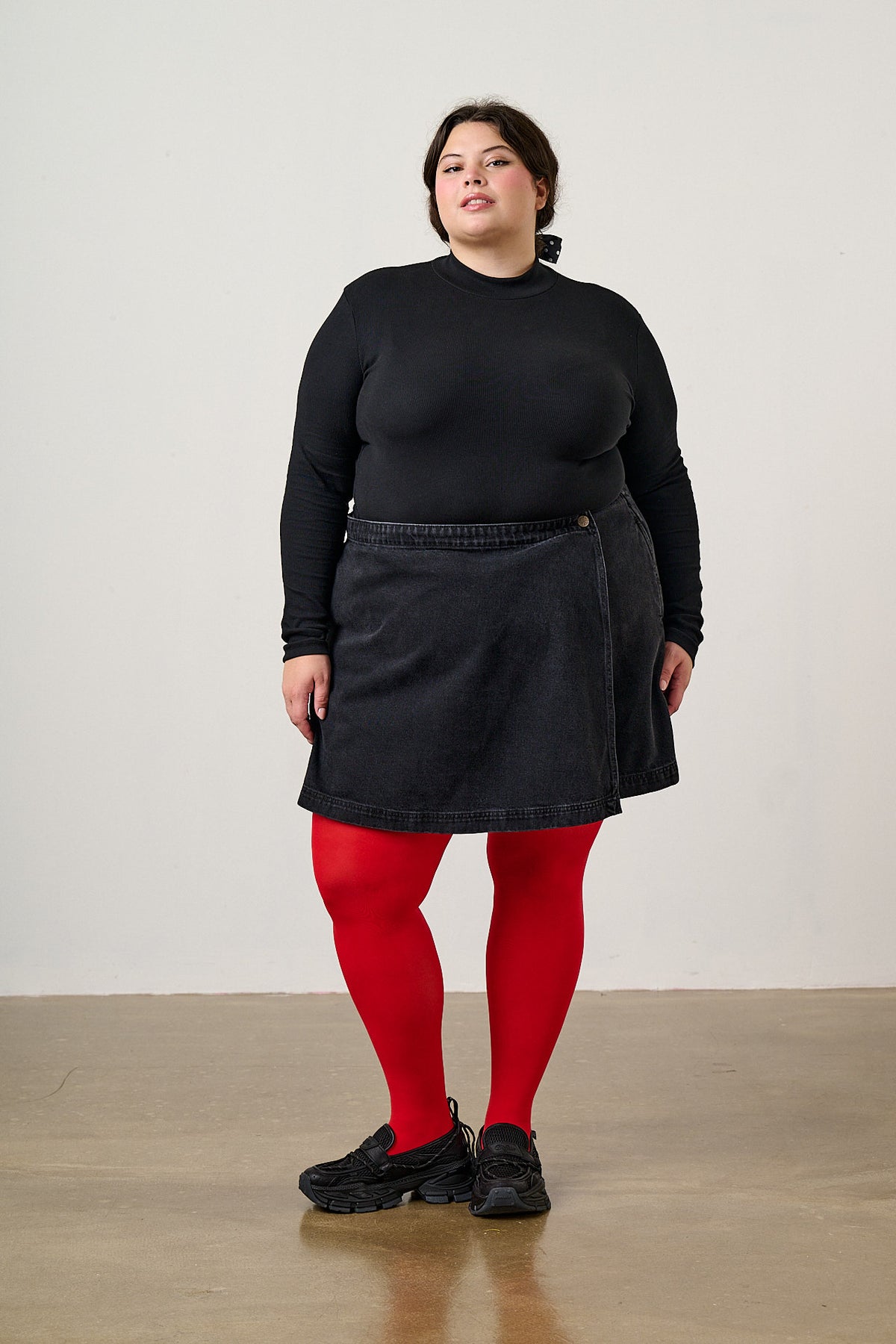 Veeda - Denim Skort in Black Wash Denim