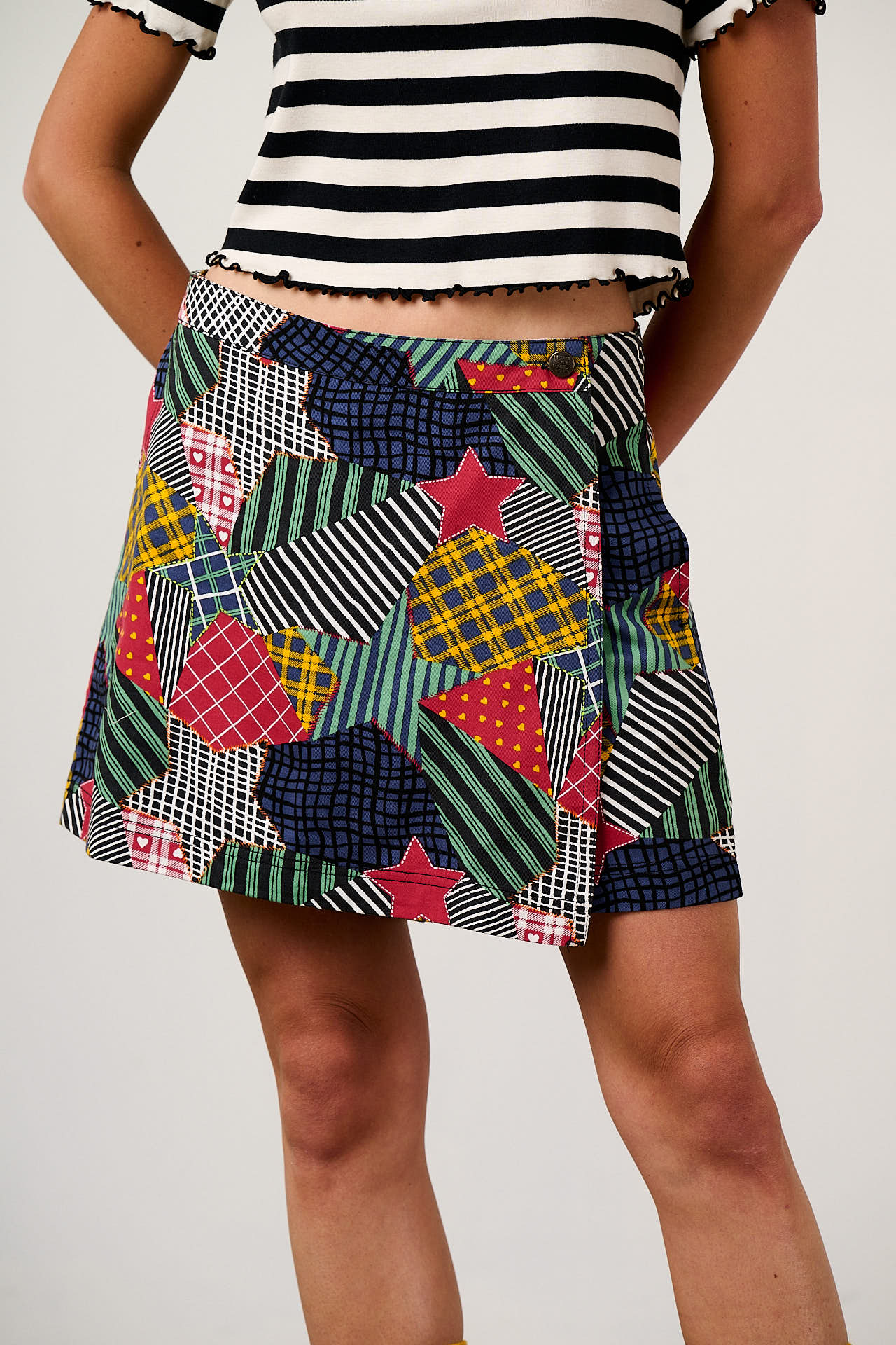 Veeda - Cotton Skort in Star Patchwork