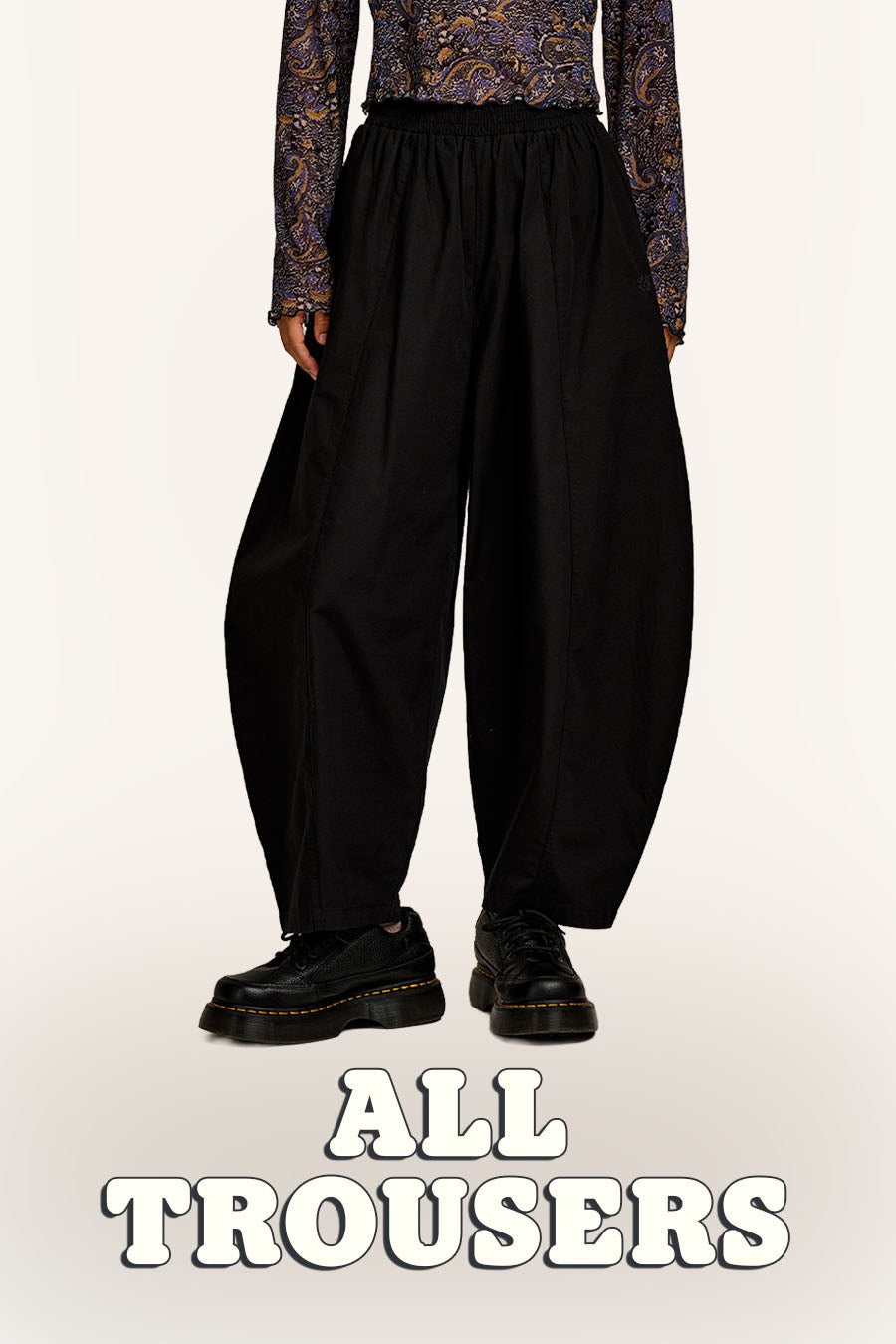 Chuck - Wide Leg Culotte Tie Waist Trousers - Organic Cotton