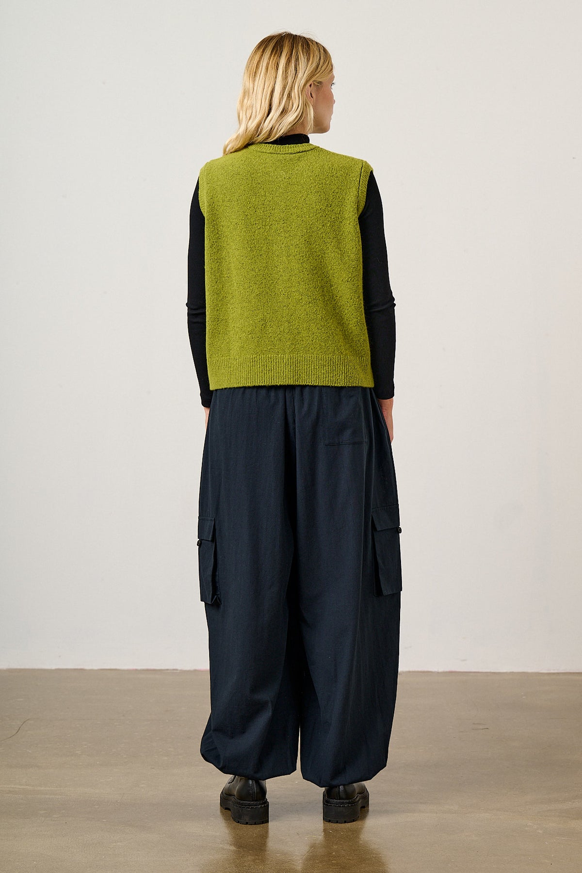 Vivi - Button Up Knitted Vest in Tulip