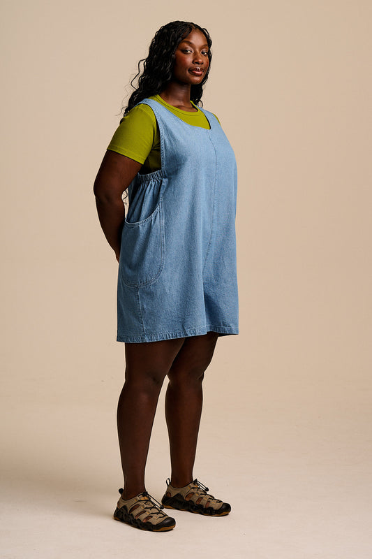 IMPERFECT - Zadie - Cotton Playsuit in Light Blue