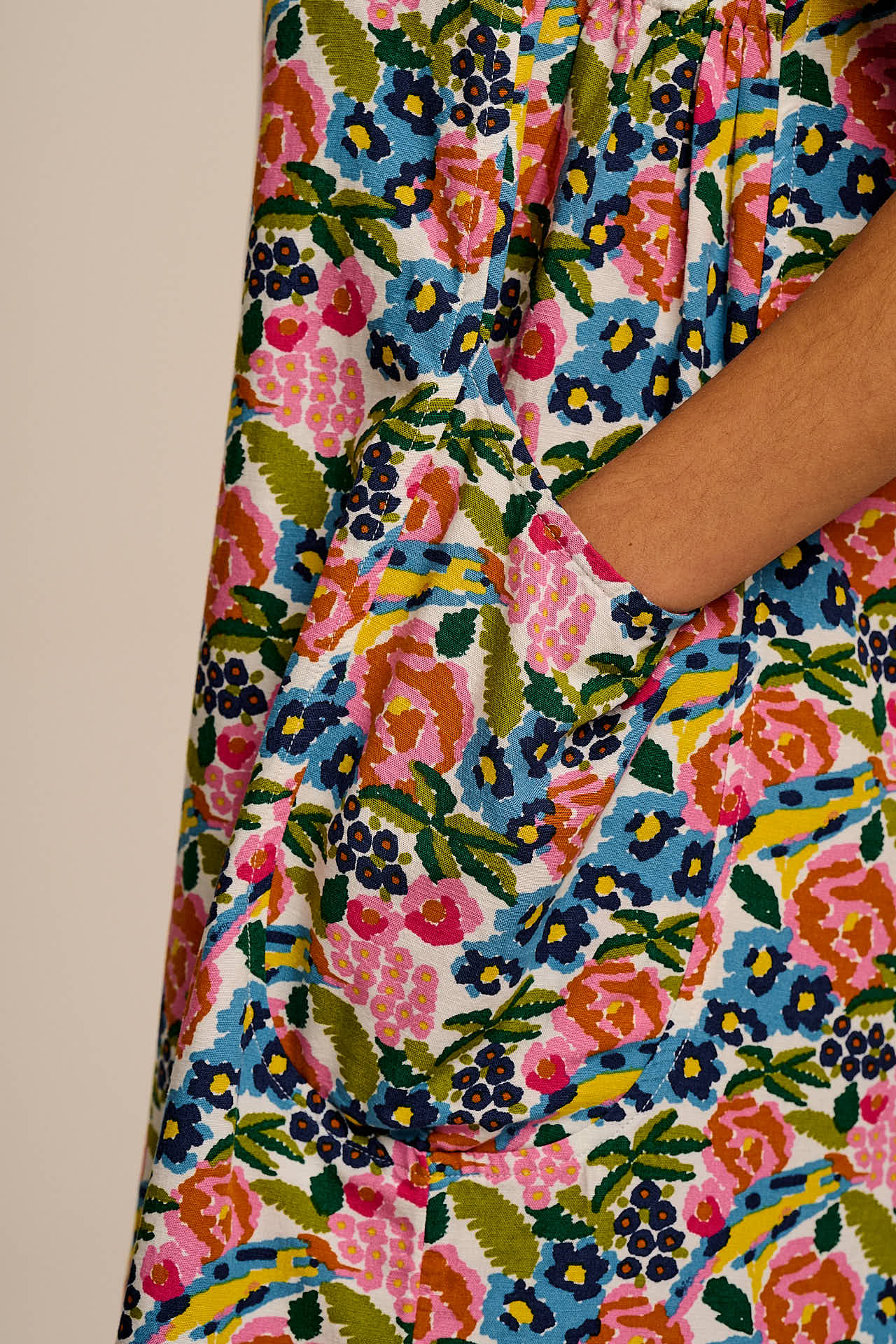 Zadie - Cotton & Viscose Playsuit in Ivory Birdie Floral – Lucy & Yak