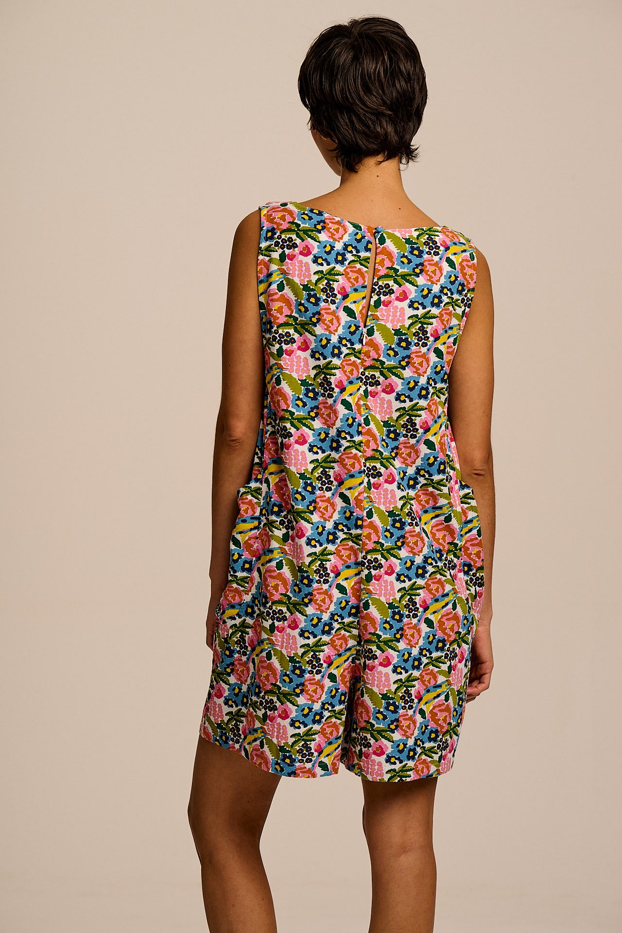 Zadie - Cotton & Viscose Playsuit in Ivory Birdie Floral