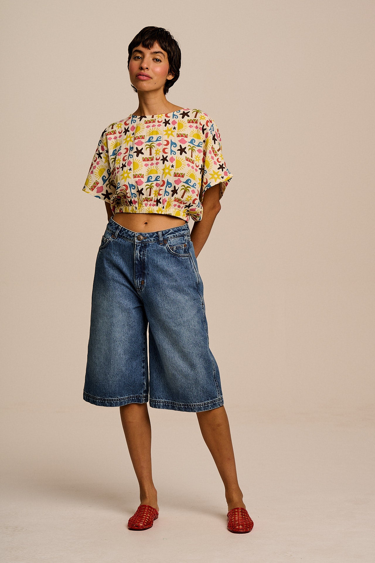 Zamora - Cotton Top in Coastal Beach Tile Print – Lucy & Yak