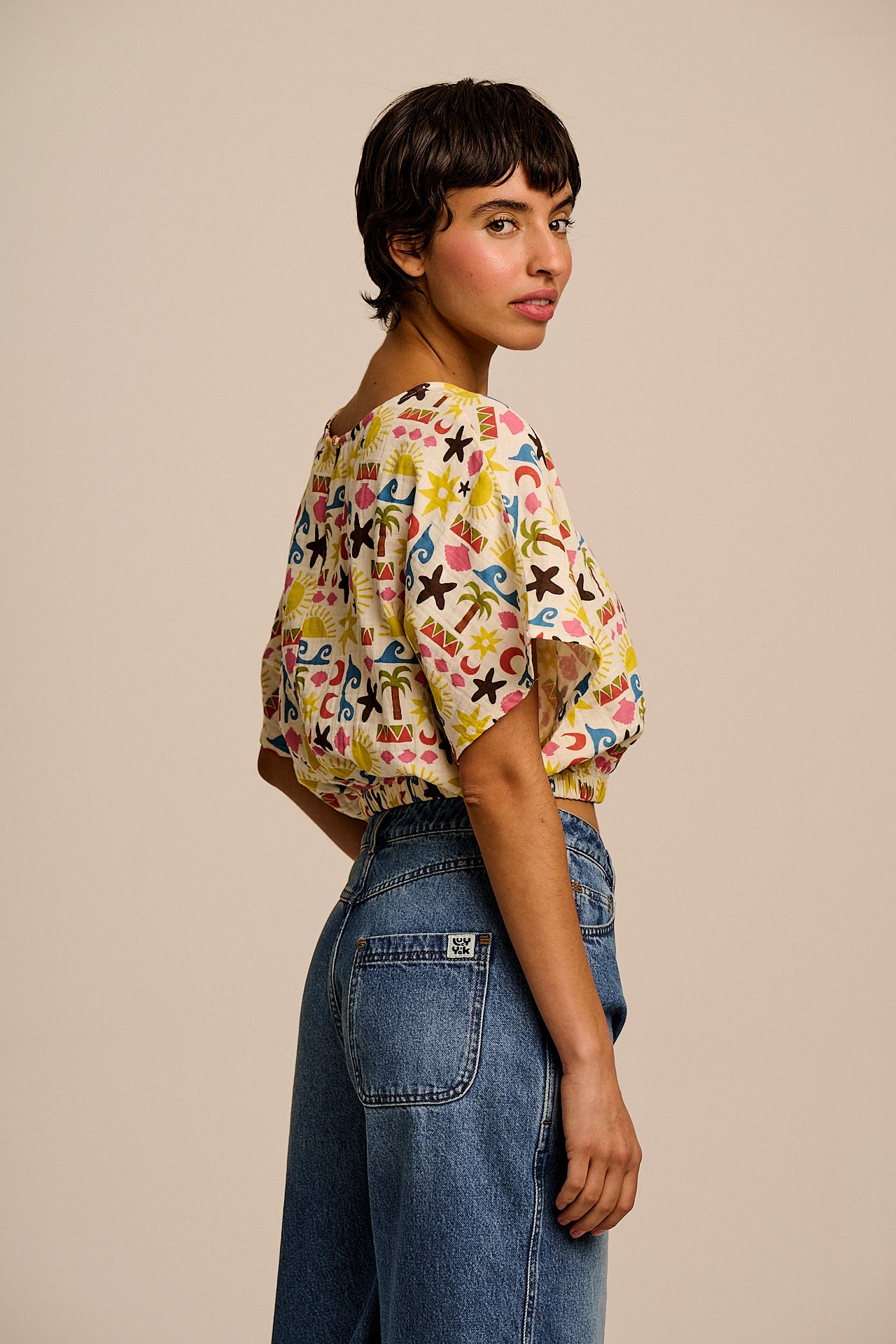 Zamora - Cotton Top in Coastal Beach Tile Print – Lucy & Yak