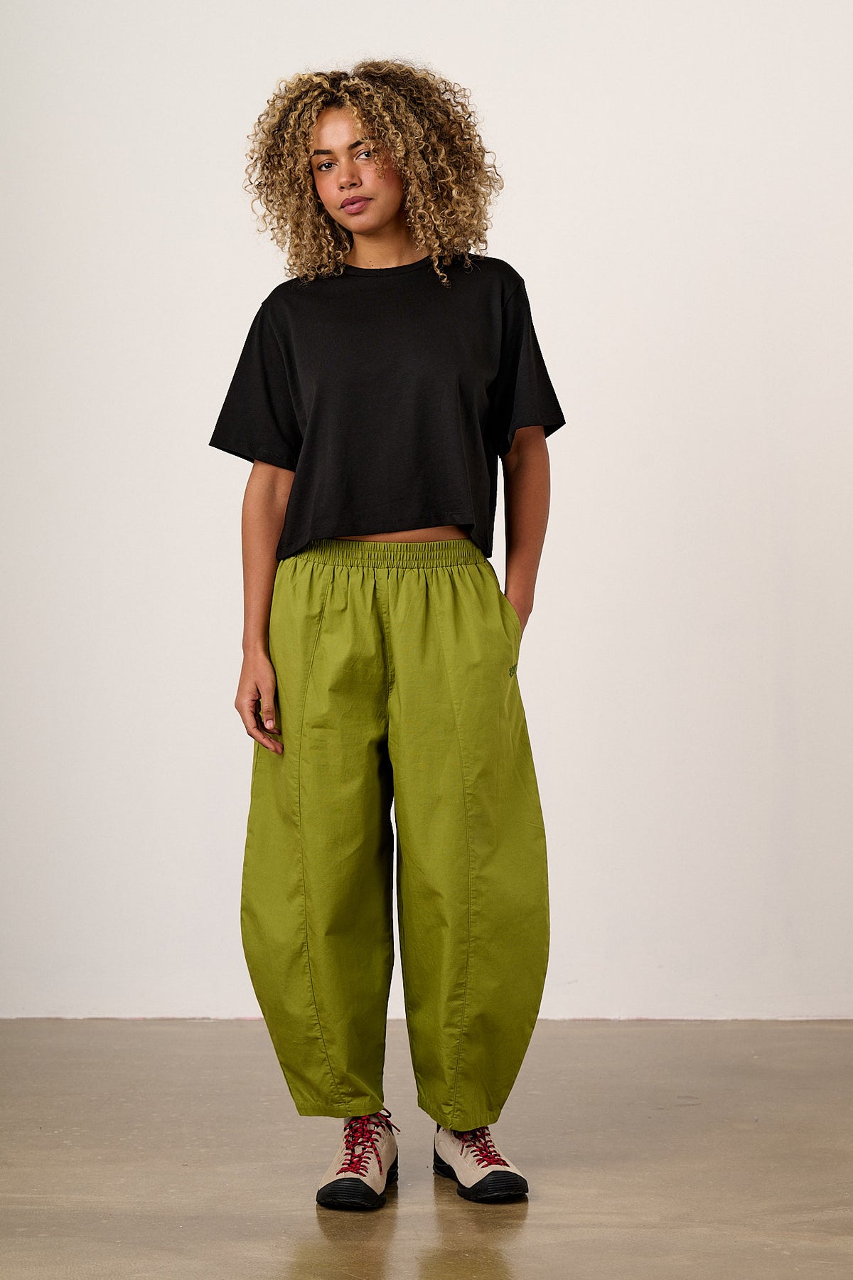 Zayla - Cotton Cropped Boxy T-Shirt in Black