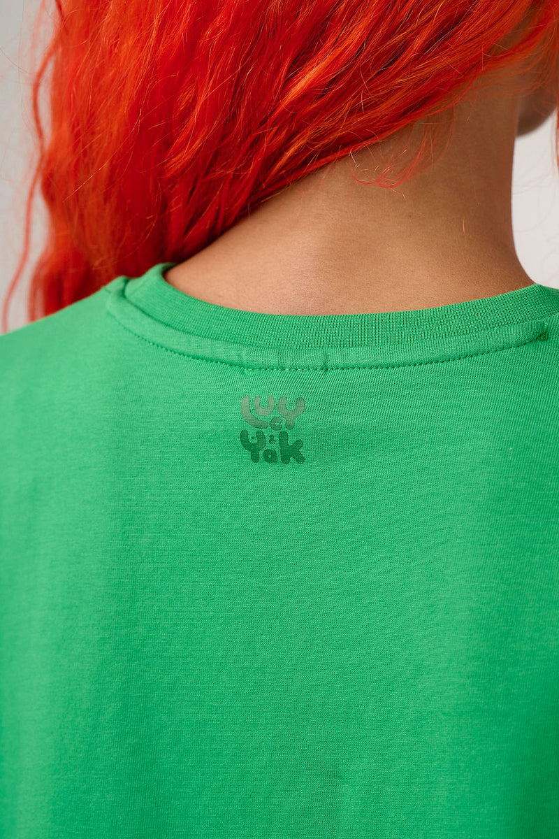 Zayla - Cropped Boxy T-Shirt in Kelly Green