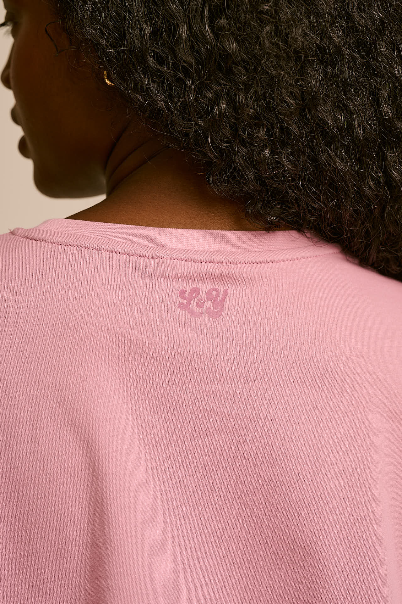 Zayla - Cotton Cropped Boxy T-Shirt in Dusky Pink
