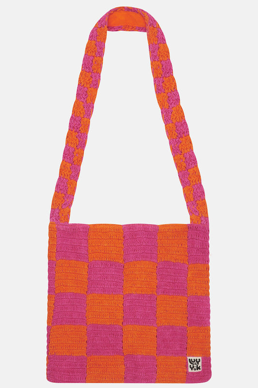 Cooper Crochet Bag: DEADSTOCK COTTON - Fandango Pink & Orange