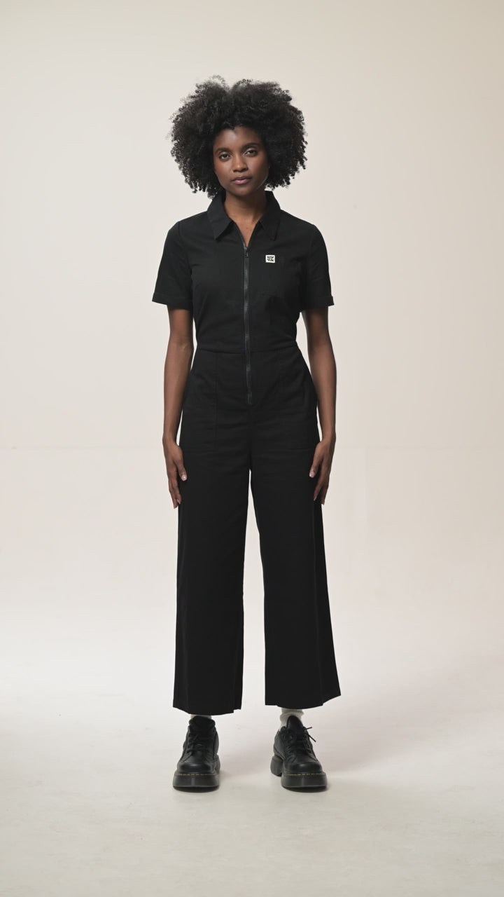 Ragan - Cotton Jumpsuit in Black – Lucy & Yak