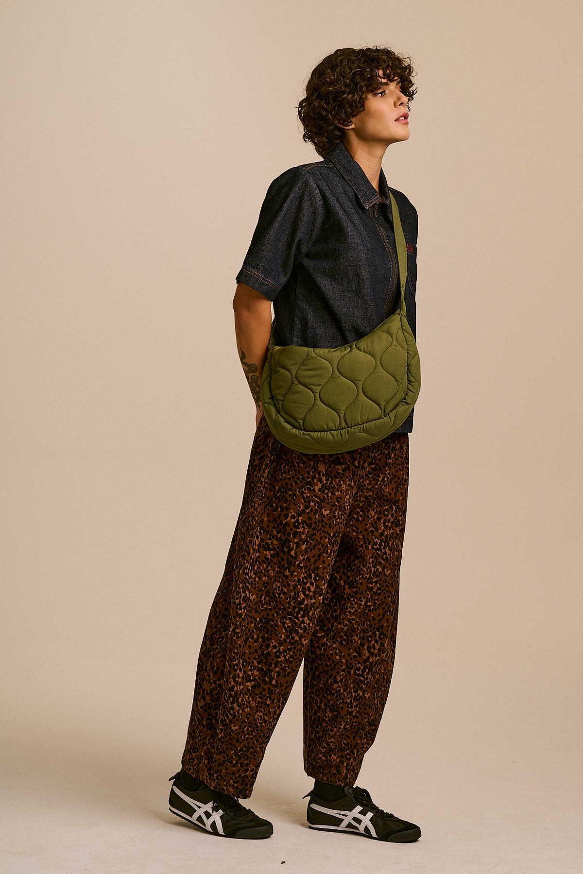 Bryony - Crossbody Quilted Bag in Khaki