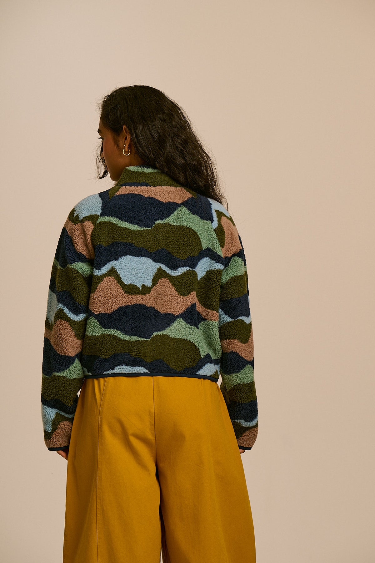 Finley - Borg Fleece Jacket in Earthy Landscape