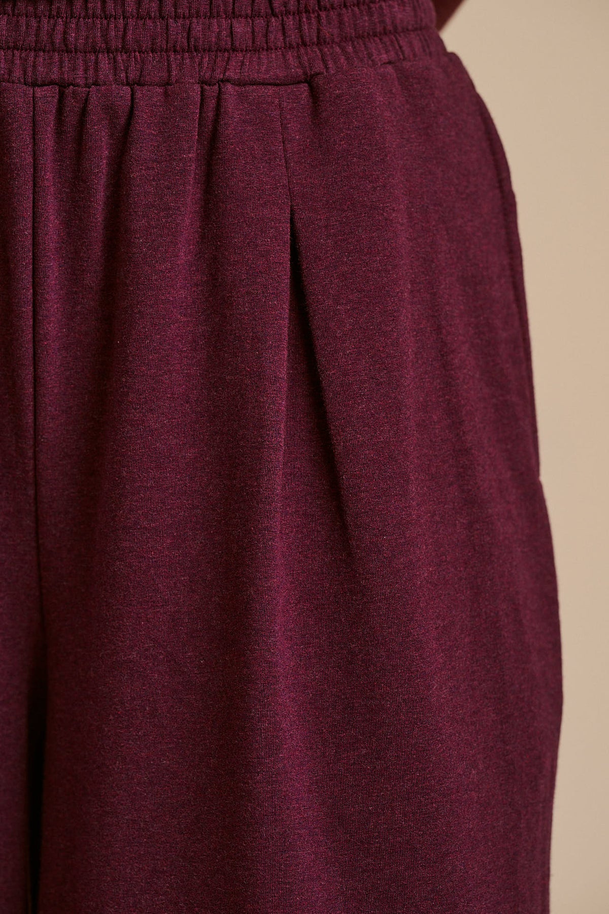 Tamsin - Jersey Extra Wide Trouser in Burgundy