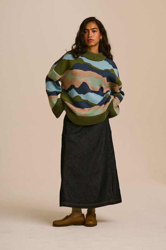 Amari - Oversized Knitted Jumper in Rolling Hills
