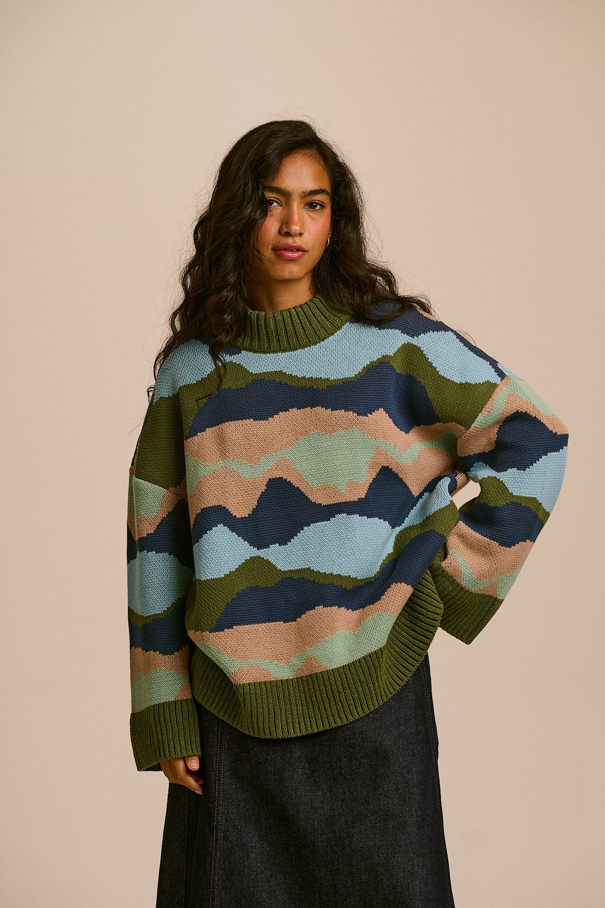 Amari - Oversized Knitted Jumper in Rolling Hills