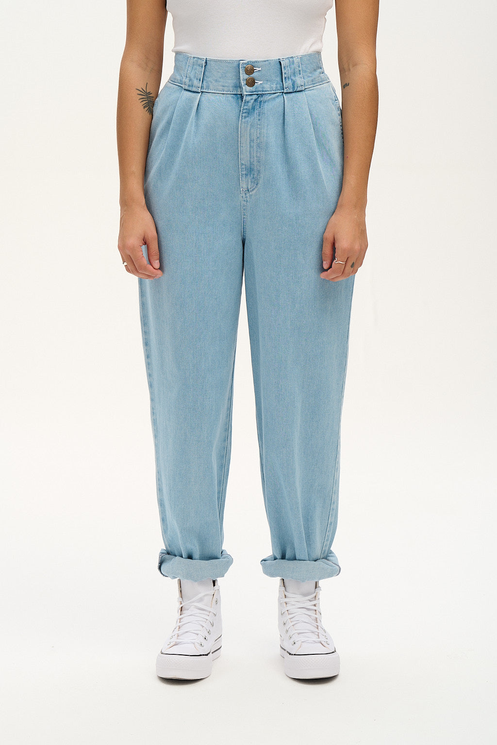 Addison Tapered Jeans: ORGANIC DENIM - Light Wash Blue