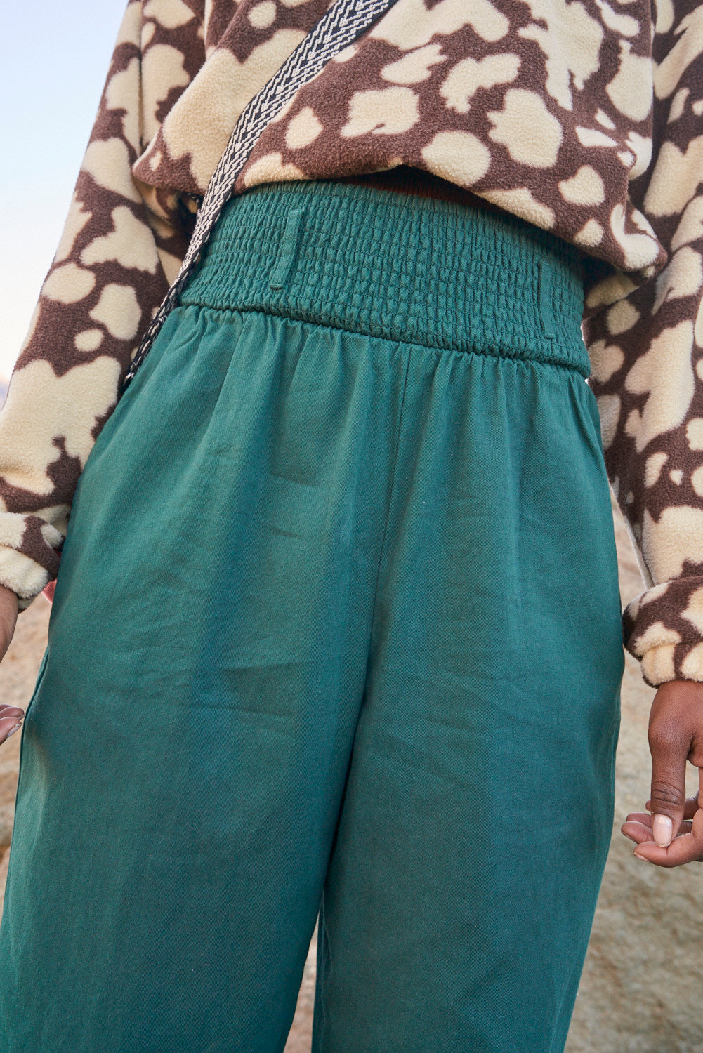 Alexa Trousers: RECYCLED COTTON - Posy Green