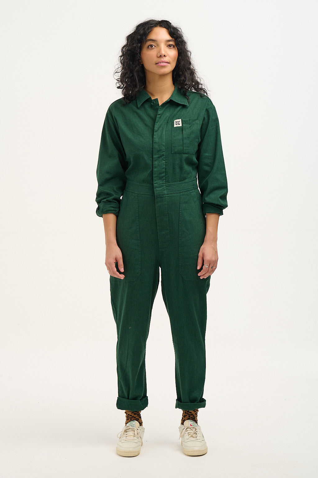 Carmen Jumpsuit: RECYCLED COTTON - Posy Green