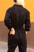 Lucy & Yak Boilersuit Carmen Jumpsuit: ORGANIC TWILL - Black