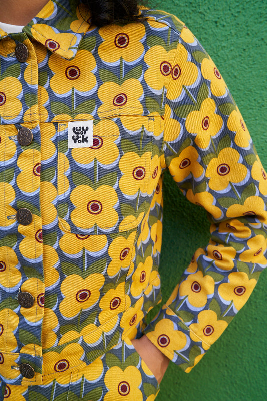 Roxy Cropped Jacket - ORGANIC TWILL - Donna Print