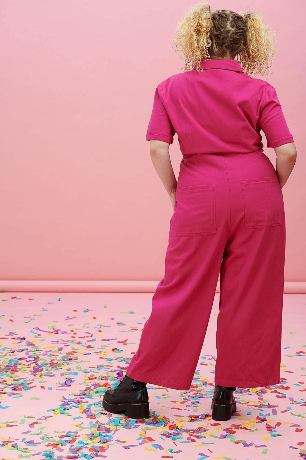 Lucy & Yak Boilersuit Ragan Organic Cotton Boilersuit in Pink Yarrow