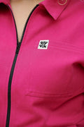 Lucy & Yak Boilersuit Ragan Organic Cotton Boilersuit in Pink Yarrow