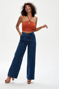 Lucy & Yak jeans Delores Wide-Leg Jeans: ORGANIC DENIM - Mid-Wash