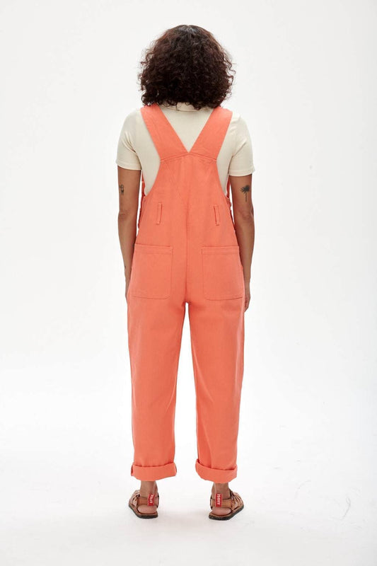 Lucy & Yak Dungarees Easton Dungarees: ORGANIC TWILL - Coral