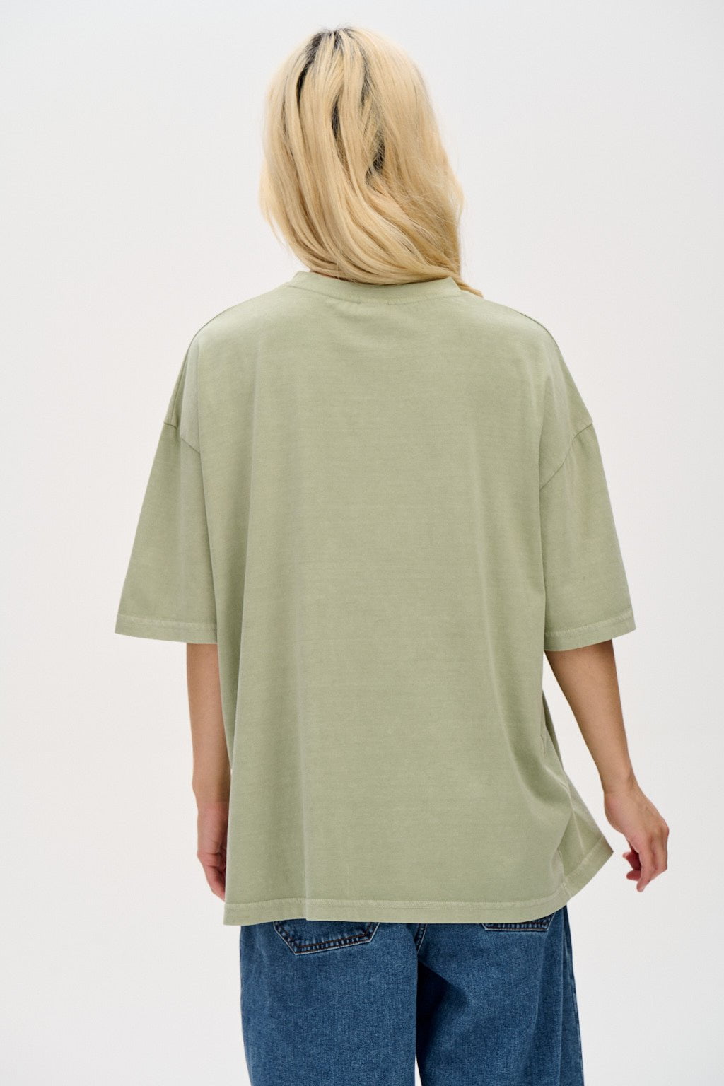 Lucy & Yak Tops Benny Tee: ORGANIC COTTON EARTH PIGMENT- Stone Green