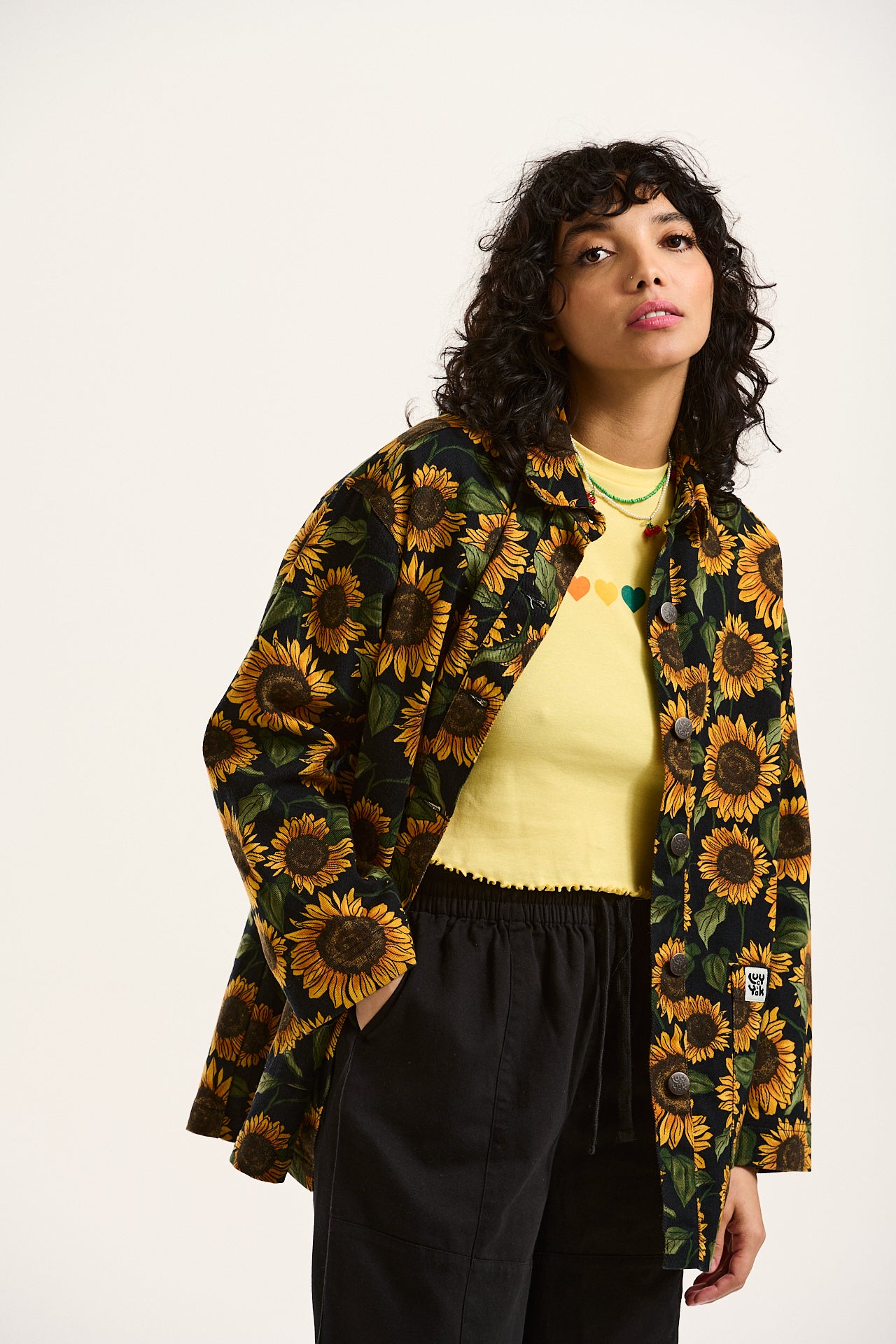 Olly Jacket: ORGANIC TWILL - Sunflower Print