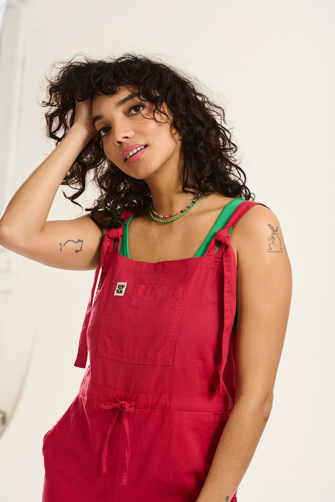 Emmy Dungaree: ORGANIC COTTON & LINEN - Earth Red