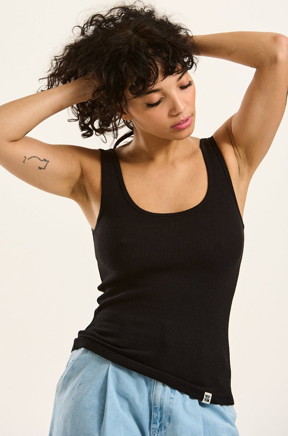 Susie Vest Top: ORGANIC COTTON & LENZING™ ECOVERO™ - Black