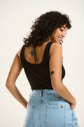 Susie Vest Top: ORGANIC COTTON & LENZING™ ECOVERO™ - Black