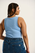 Flo Vest Top: ORGANIC COTTON & LENZING™ ECOVERO™ - Sky Blue
