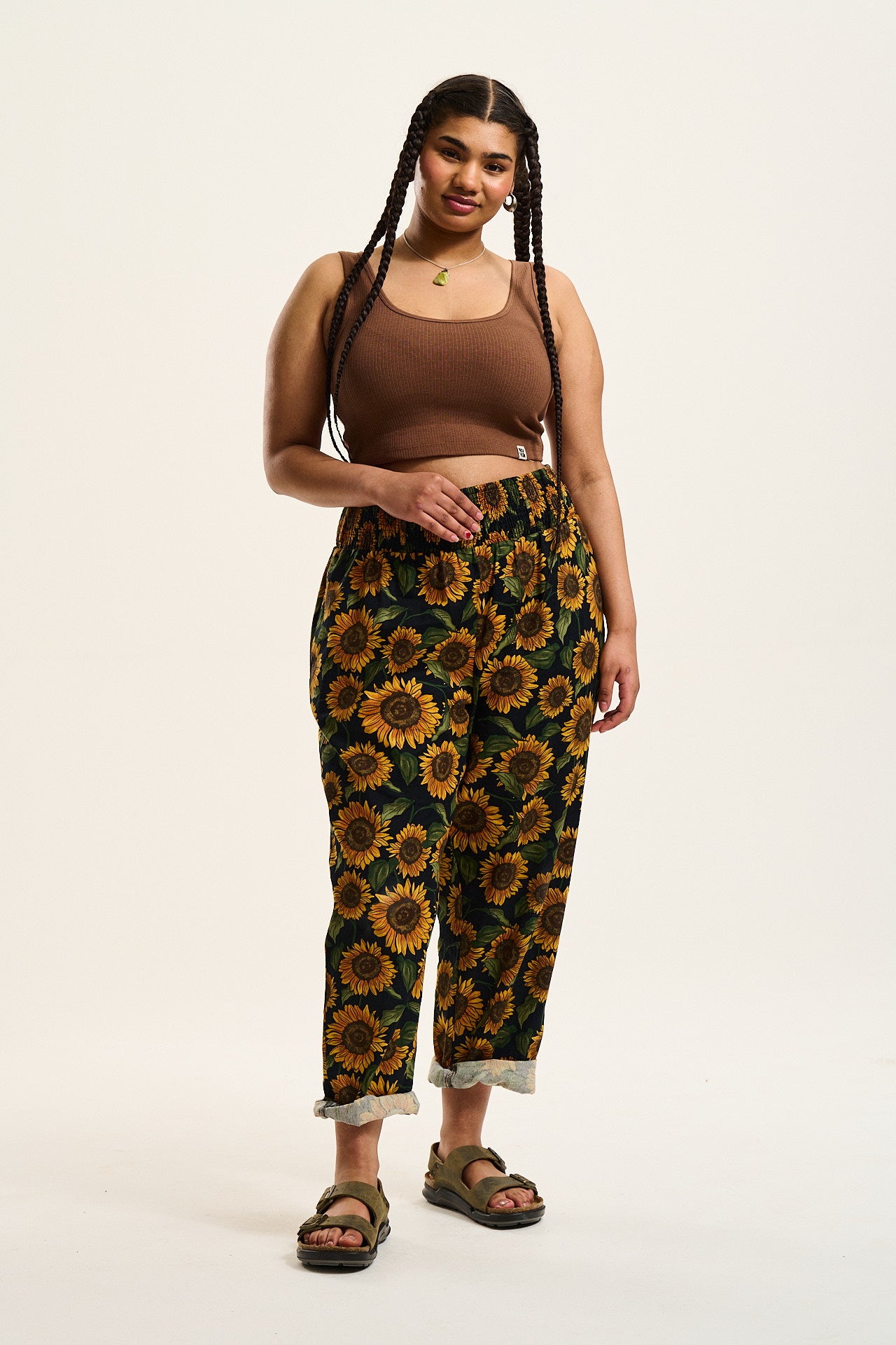 Youyu77 UK Women's Comfortable Causal Pants Sunflower Fashion