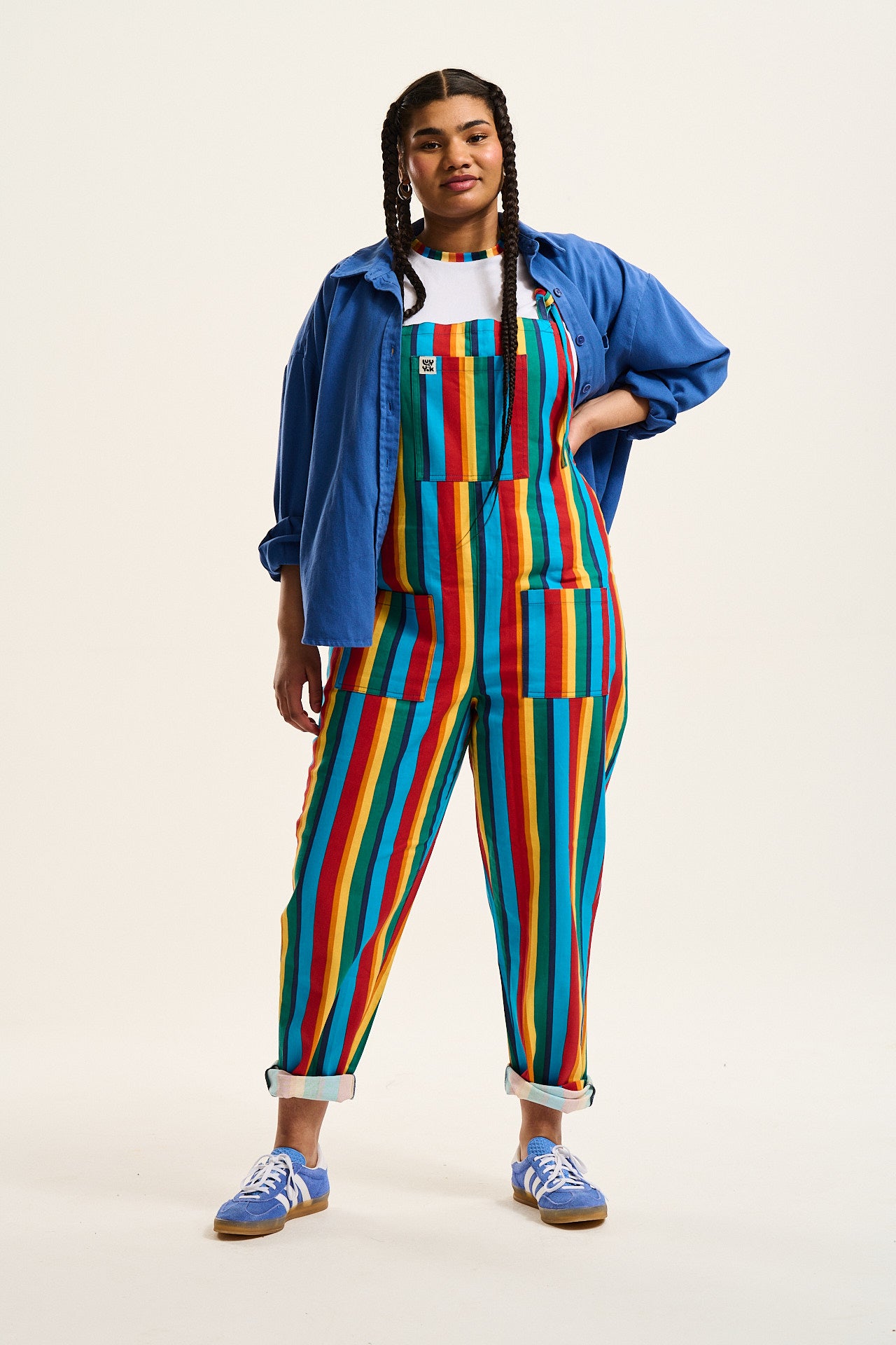 Dana Mom Jeans: ORGANIC TWILL - Rainbow Stripe