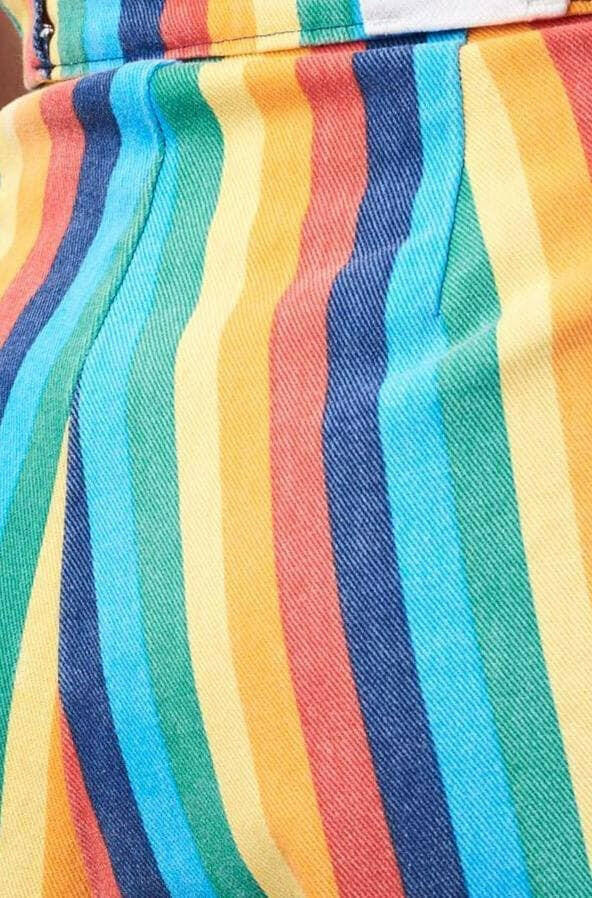 Lucy & Yak trousers 'Addison' High Waisted Organic Cotton Twill Trousers in Rainbow Stripe
