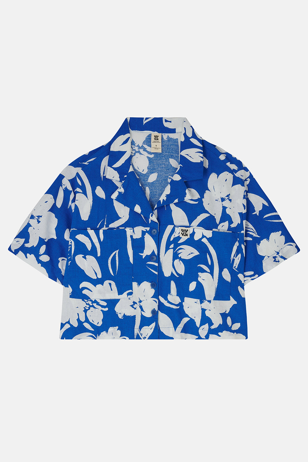 Alfie Shirt: ORGANIC COTTON & LINEN - Blue Bloom