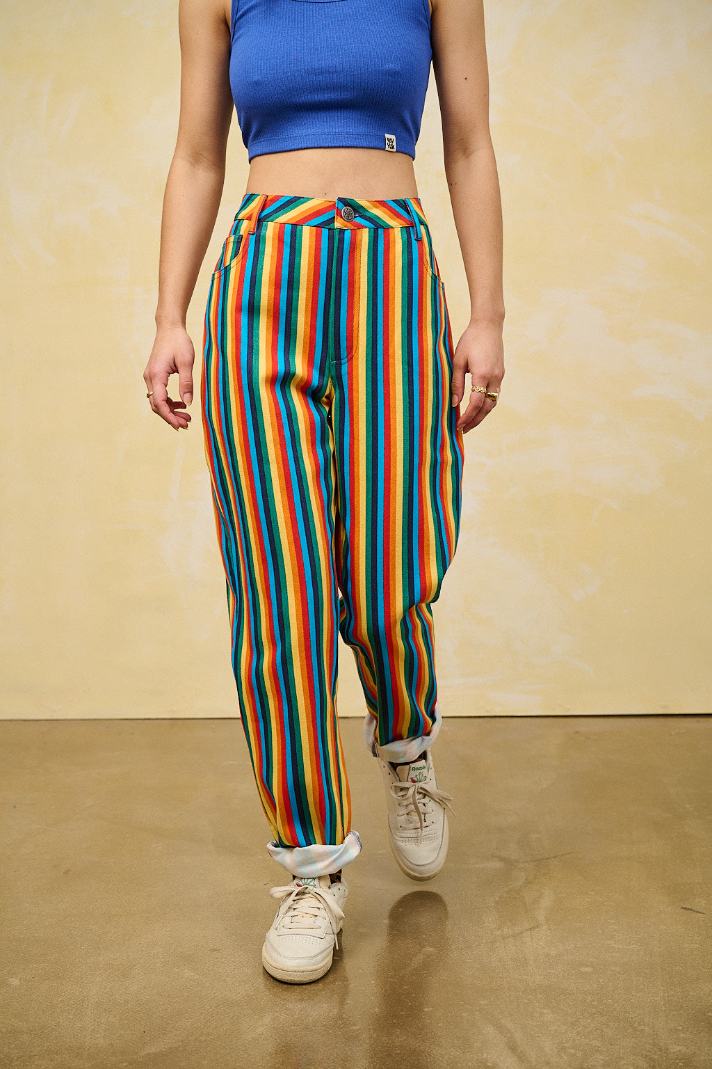 Rainbow Harem Pants Boho Baggy Hippie Yoga Pants Smocked Waist Tie dye –  Bohounique