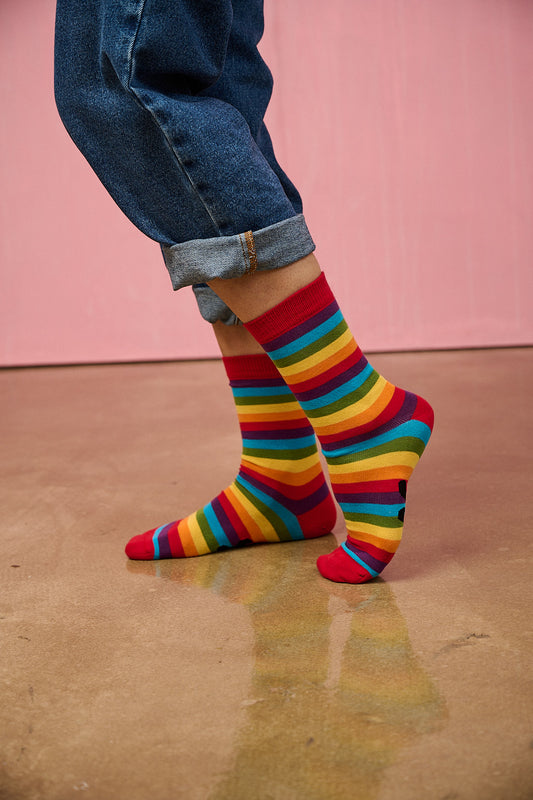JoJo Socks: ORGANIC COTTON - Rainbow Stripe