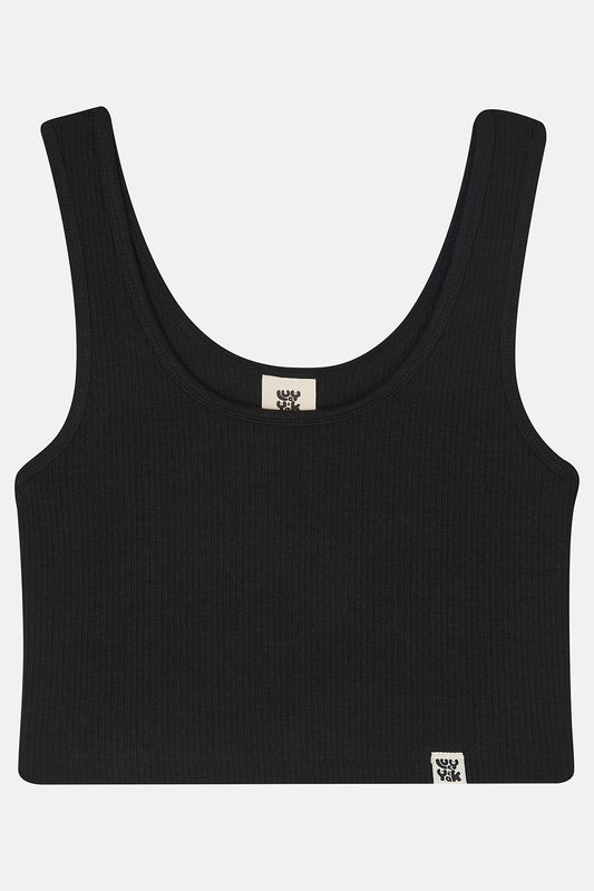 Josy Vest Top: ORGANIC COTTON & LENZING™ ECOVERO™ - Black