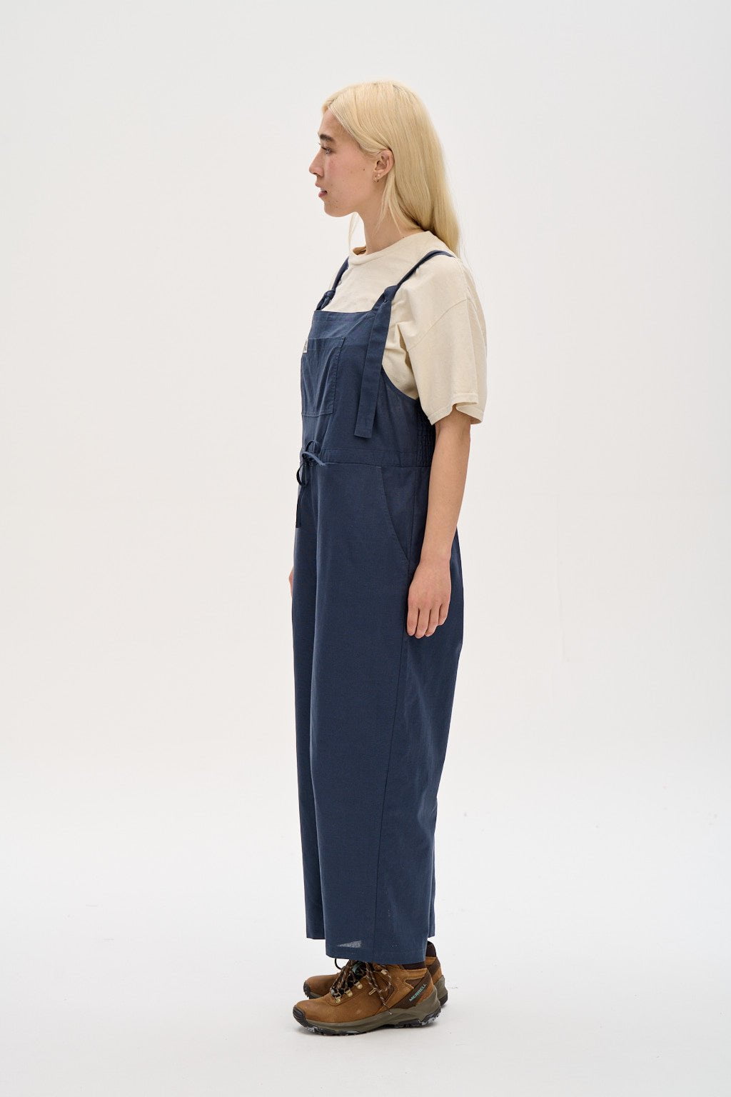 Lucy & Yak Dungarees Emmy Dungaree: ORGANIC COTTON & LINEN -  Navy Blue