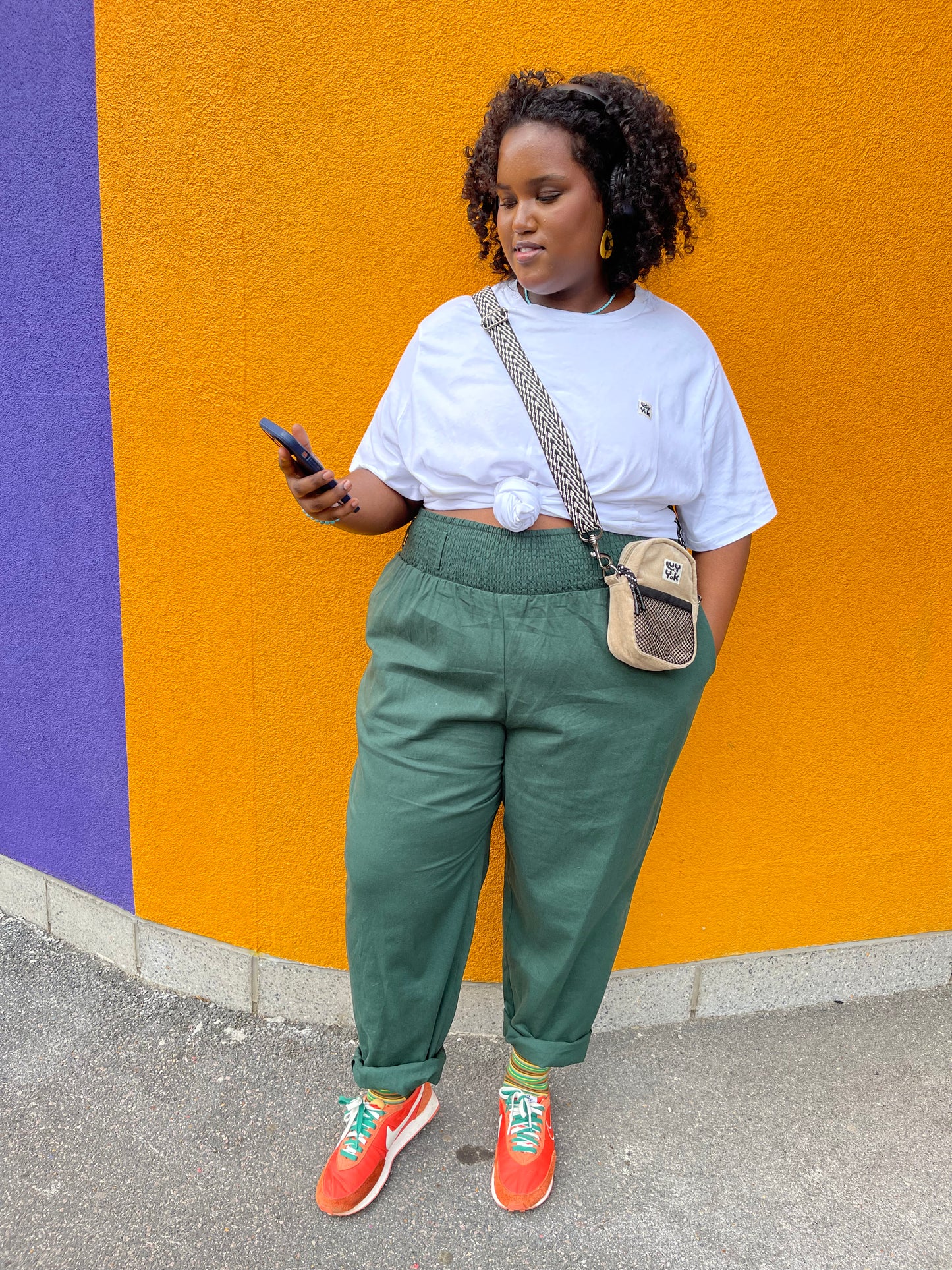 Alexa Trousers: RECYCLED COTTON - Posy Green