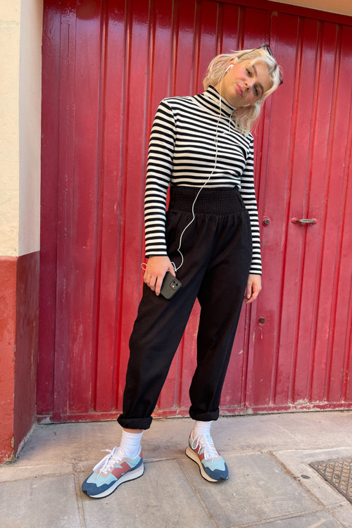 Alexa Trousers: RECYCLED COTTON - Black