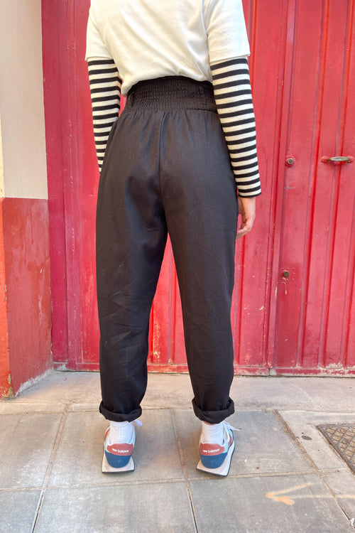 Alexa Trousers: RECYCLED COTTON - Black